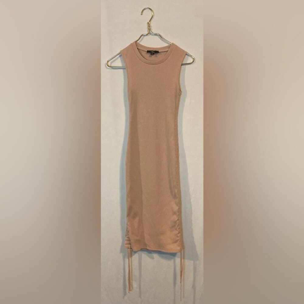 Lulus pale pink dress with rutched sides